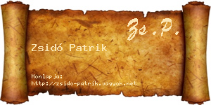 Zsidó Patrik névjegykártya
